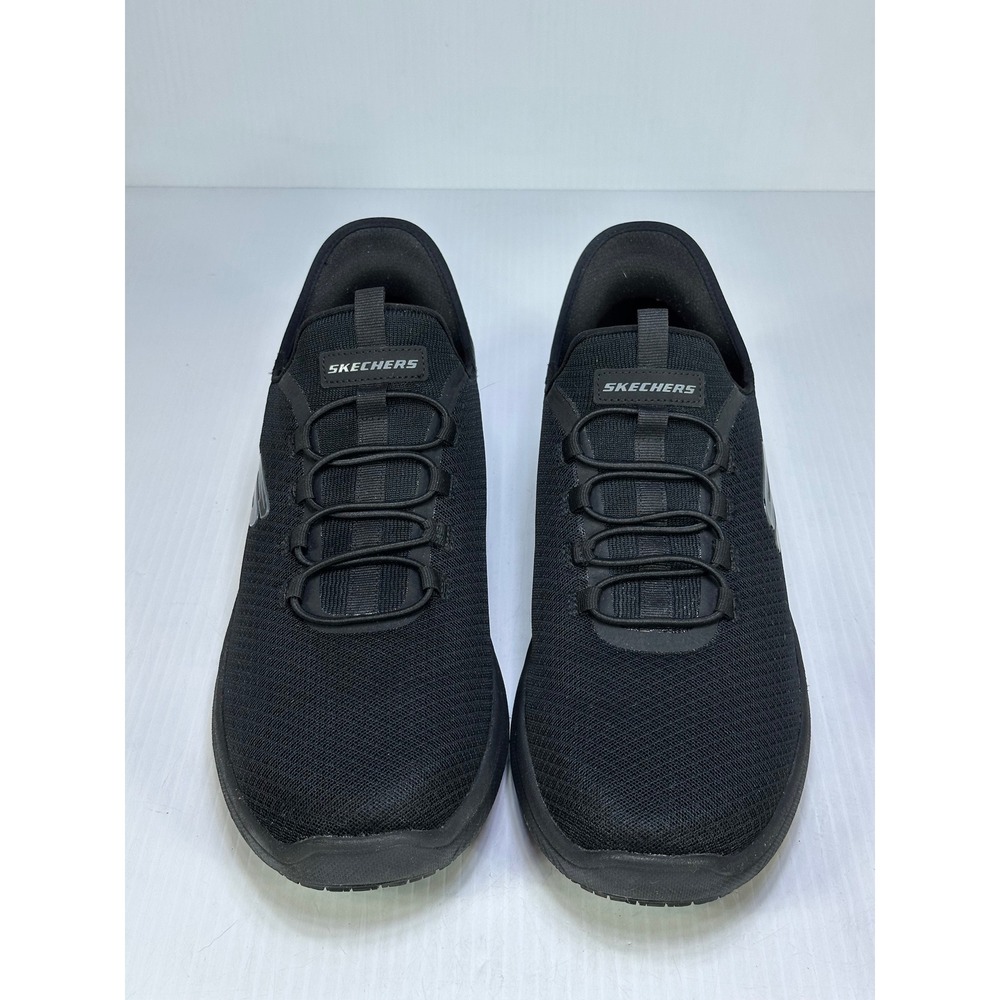 Skechers Work Slip-ins Mens Black Slip Resistant Hands Free Shoes 77245 BKCC
